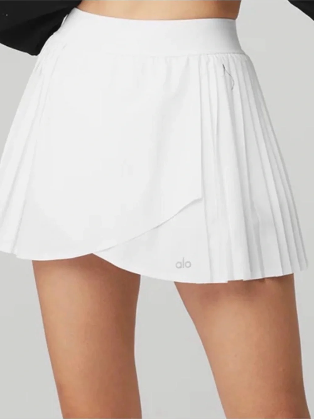 🤍ALO Yoga White Pleated Wrap Tennis Skort🤍